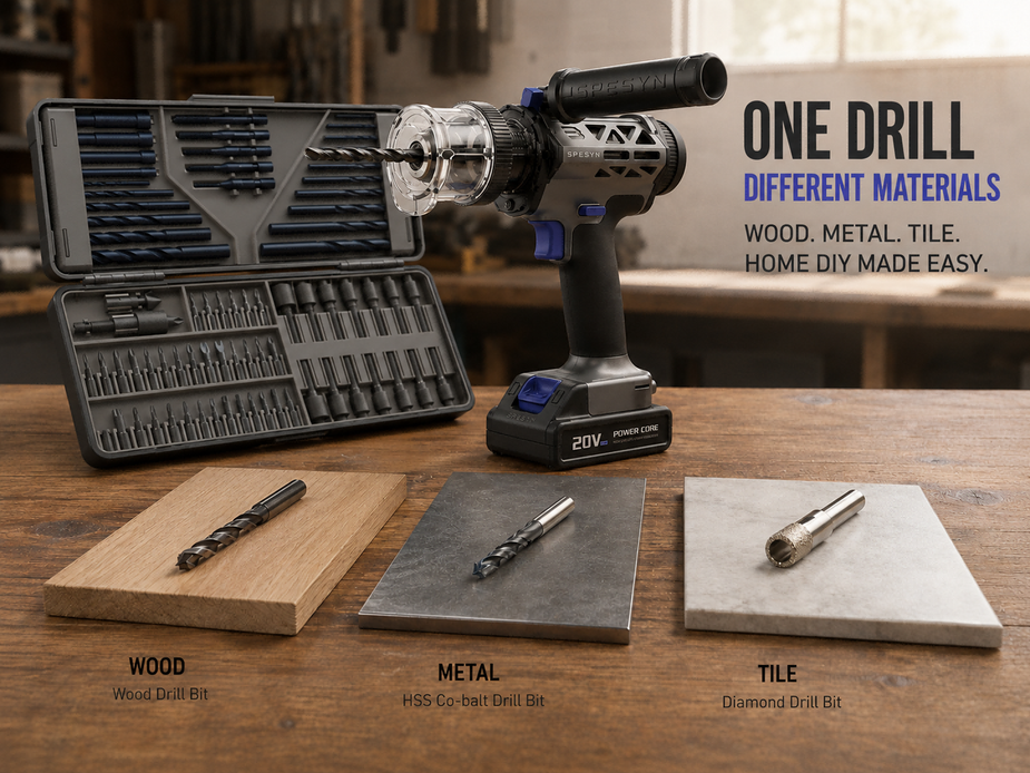 One Cordless Drill, Different Materials: How to Drill Wood, Metal and Tile